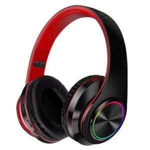 Wireless Headphones Portable Folding BT Headset MP3 Player With Microphone LED Colorful Lights